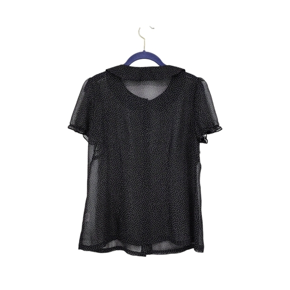 Tatyana Women's Chloe Swiss Dots Button Front Blouse - L - Picture 5 of 6